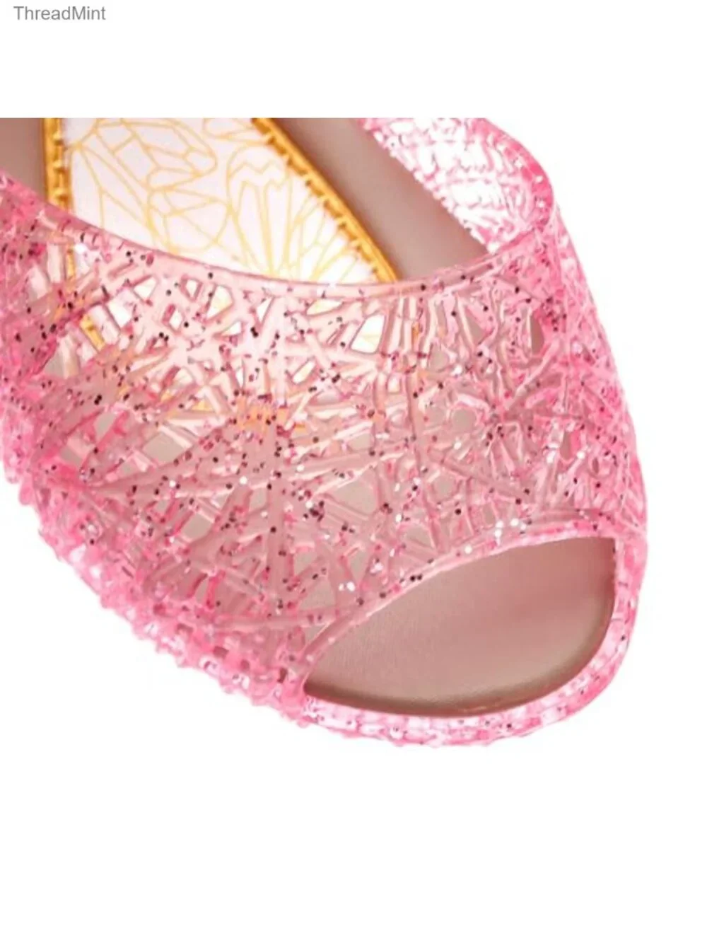 Closed Toe Jelly Sandals, Adjustable Buckle Princess Water Shoes, PVC Flat
